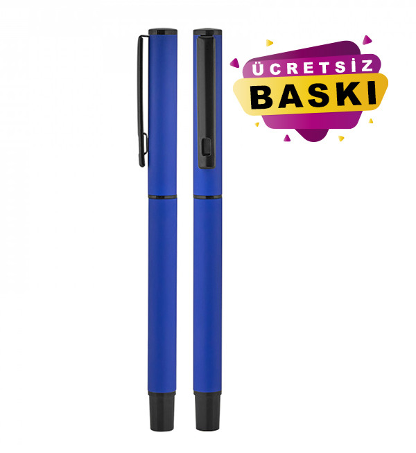 Lacivert Renk 2025 BELEK Metal Roller Promosyon Kalem Süper Jel Refil 1023 Model