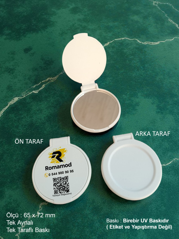 Yuvarlak Promosyon Cep Aynası Baskılı – Firmaya Özel Logolu & UV Dijital Baskı