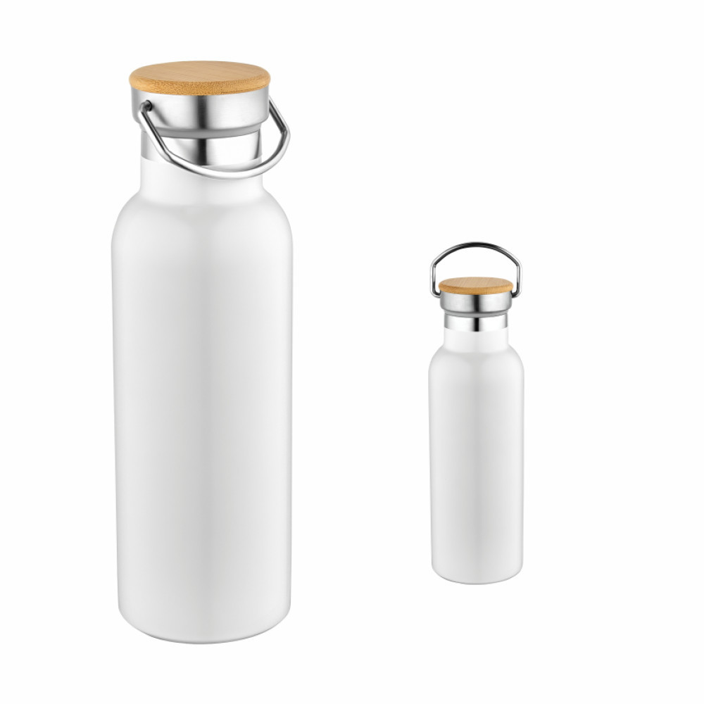 Lazer Baskılı 5356 Bambu Kapaklı Çelik Termos / 500 ml