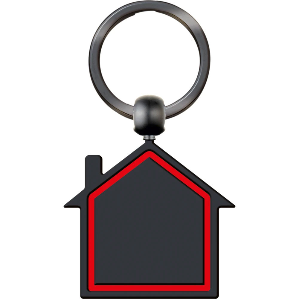 AN-5635-K Metal Anahtarlık Tek Yön Lazer Baskı Ev Şeklinde