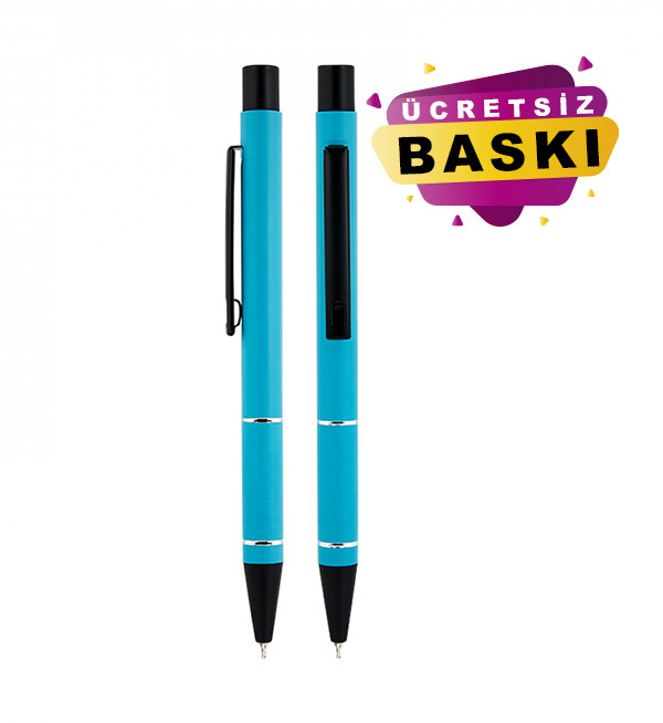 Turkuaz Renkli Metal Tükenmez Promosyon Kalem 559 Model