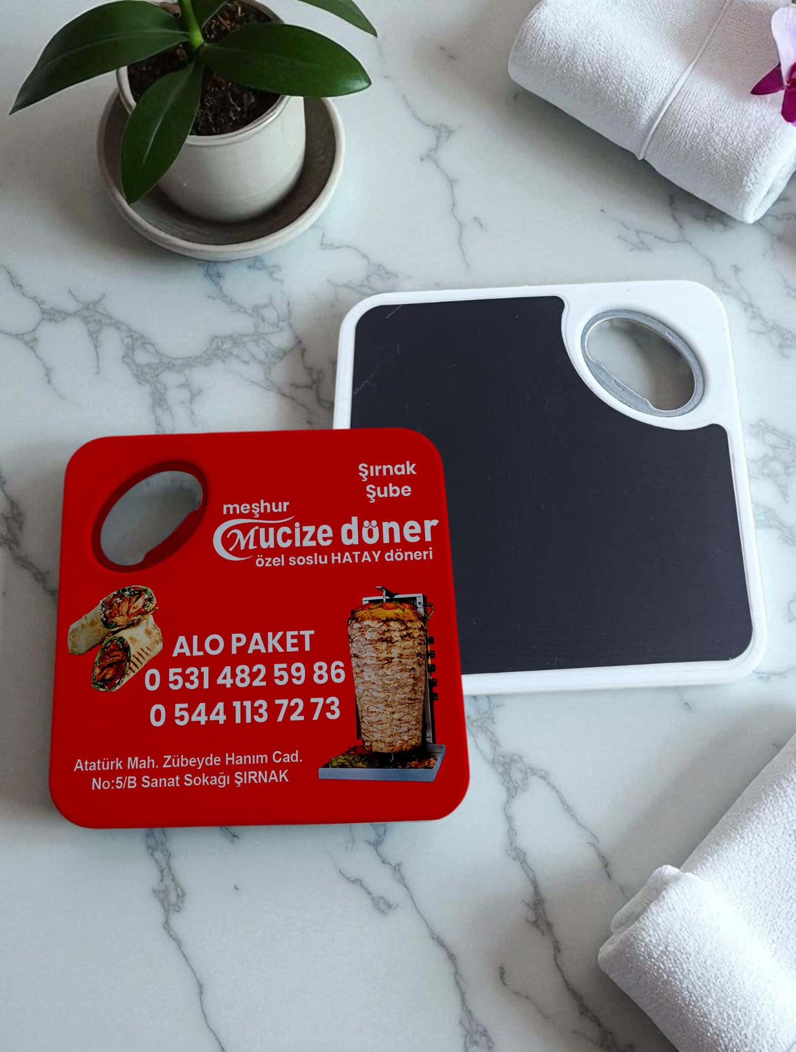 Kare Bardak Altlığı Şişe Açacaklı Magnet | Logolu Promosyon Magnet