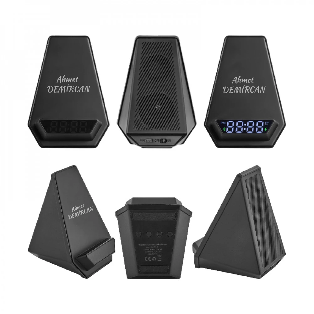Kişiye Özel Baskılı 4240 Wireless Şarj & Hoparlör & Dijital Saat