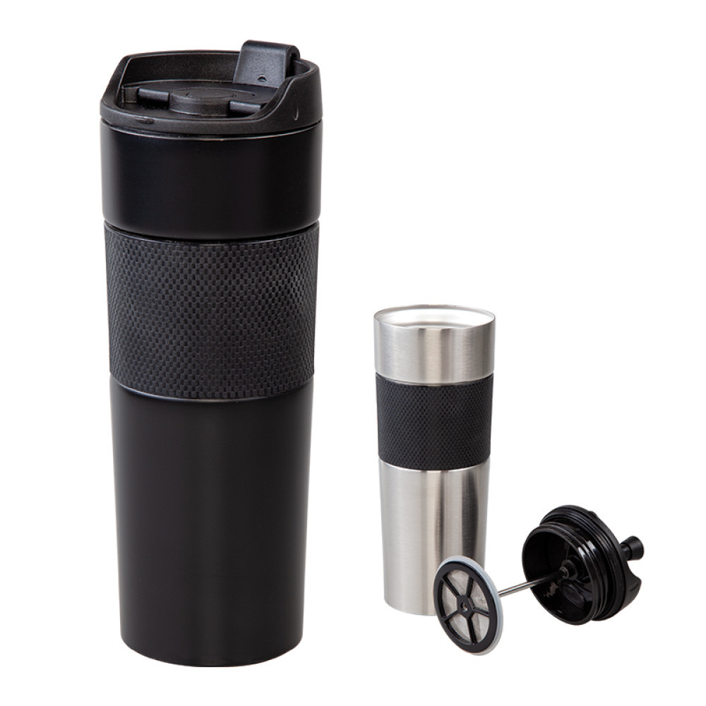 Lazer Baskılı 5312 French Press Çelik Termos / 450 ml