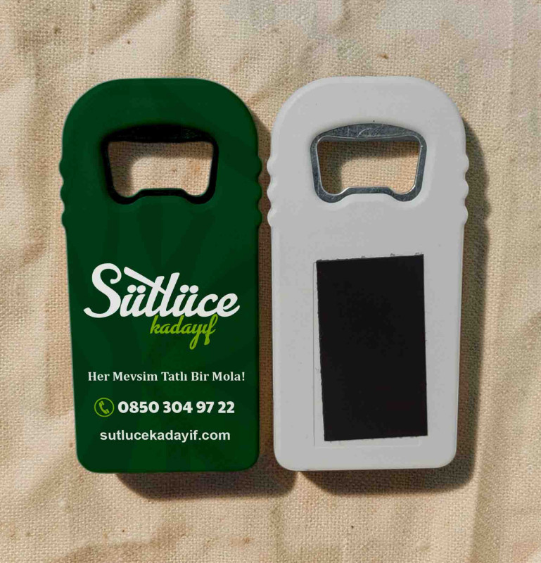 Dikdörtgen Şişe Açacaklı Buzdolabı Magneti | Logolu Promosyon Magnet Yeni Model