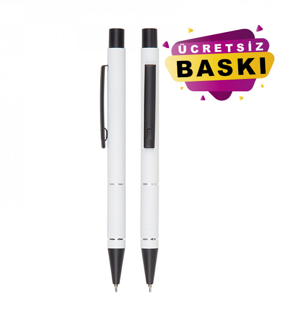 Beyaz Renkli Metal Tükenmez Promosyon Kalem 559 Model