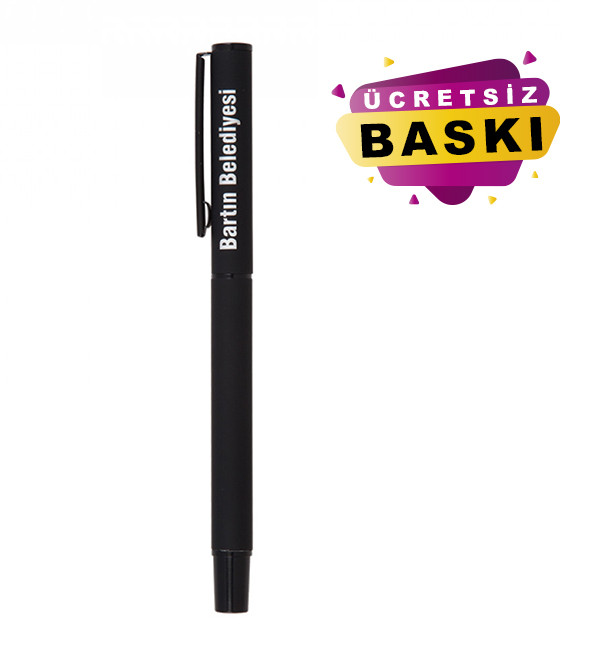 Siyah Renk Metal Roller Promosyon Kalem Rubber Gövde 1023-R Model